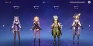 A party of four Electro characters in Genshin Impact